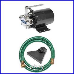 115V Electric Power Water Transfer Removal Pump with 6-Foot Suction Hose Black