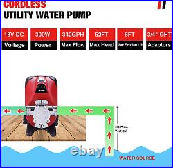 18V 340 GPH Cordless Mini Portable Electric Utility Sump Transfer Water Pump