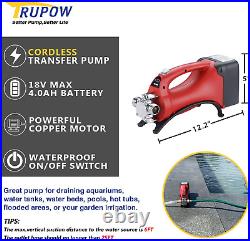 18V 340 GPH Cordless Mini Portable Electric Utility Sump Transfer Water Pump
