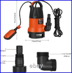 1HP 3700GPH Submersible Clean/Dirty Water Pump with Automatic Float Switch for P