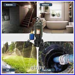 1HP 750W Submersible Sewage Sump Pump WithFloat Heavy Duty Cast Iron 4000GPH 220V