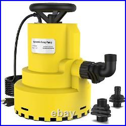 1HP Automatic Submersible Water Pump, 2800 GPH Sump Pump for Pool Draining, 1