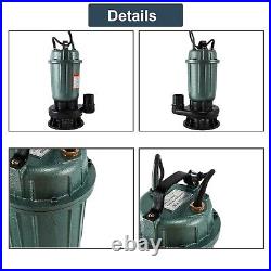 1HP Submersible Sewage Pump 750W Cast Iron Sump Pump 4000GPH with66FT Hose 220V