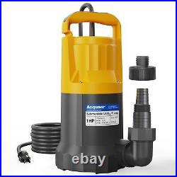 1HP Sump Pump 4345GPH Submersible Water Pump, Manual Utility Pump, Water Remo