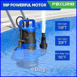 1HP Sump Pump, 5000GPH Automatic Basement Sump Pump with Float Switch, 750W S