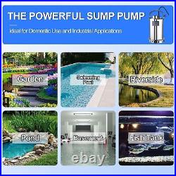 1HP Sump Pump Submersible 4000GPH Water Pump for Pool Draining, Full Stainles
