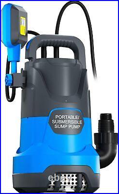 1HP Sump Pump Submersible Water Pump 4500GPH Automatic Utility Pump Portable US