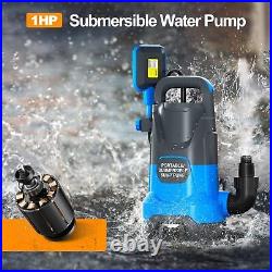 1HP Sump Pump Submersible Water Pump 4500GPH Automatic Utility Pump Portable US