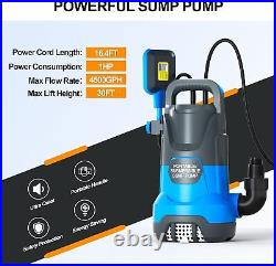 1HP Sump Pump Submersible Water Pump 4500GPH Automatic Utility Pump Portable US