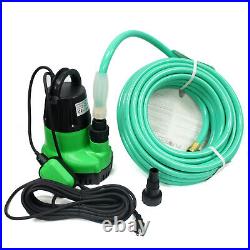 1-1/4HP Submersible Sump Pump & 50ft Garden Hose for Dirty Water Pool Pond Drain