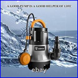 1/2HP 400W 1981GPH Sump Pump Submersible Pump Clean/Dirty Water Pump 16ft Cable