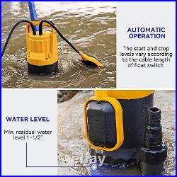 1.2HP Submersible Water Pump Sump Utility with Float Switch Hot Tub Pools Pond
