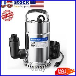 1/2HP Sump Pump Submersible Utility Stainless Steel Water Removal Basement Pool