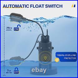 1/3HP Sump Pump, 3040GPH Submersible Clean/Dirty Water Pump with Automatic Float