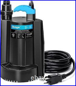 1/3 HP Automatic Water Pump 2250GPH Submersible Utility Pump with 3/4 Gar