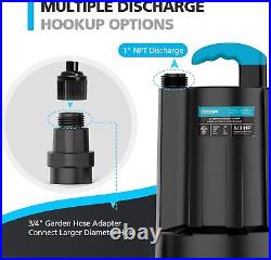 1/3 HP Automatic Water Pump 2250GPH Submersible Utility Pump with 3/4 Gar