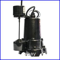 1/3 HP Cast Iron Submersible Sump Pump Rugged Cast Iron Water Drain Transfer