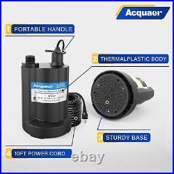 1/3 Hp Submersible Water Pump 2160Gph Sump Pump Thermoplastic Utility Pump Por