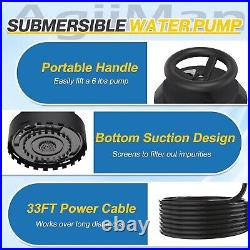 1/4 HP Automatic Submersible Water Pump, 2200 GPH Sump Pump Utility Pump for
