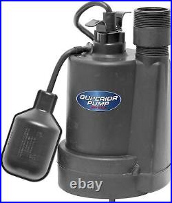 1/4-HP Thermoplastic Submersible Sump Pump with Tethered Float Switch Water Pump