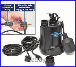 1/4-HP Thermoplastic Submersible Sump Pump with Tethered Float Switch Water Pump