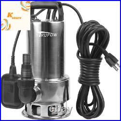 1.5HP 110V Submersible Sewage Drain Flood Stainless Steel Clean/Dirty Water Sump