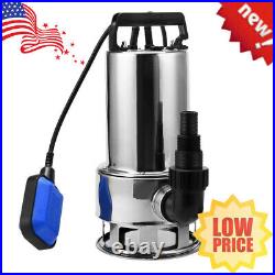 1.5HP 16000L/H Submersible Stainless Steel Clean Water Pump Sump Pond Flood
