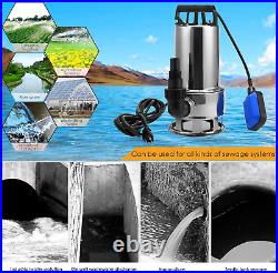 1.5HP Stainless Steel Sump Pump Submersible Water Pump Clean/Dirty Water Pool Pu