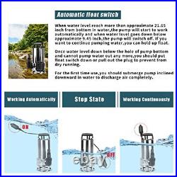 1.5HP Stainless steel Submersible Clean/Dirty Water Sump Pump Garden Pond wit