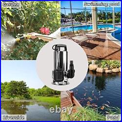 1.5HP Submersible Clean/Dirty Water Sump Pump Garden Pond with Float Switch