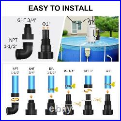 1.5HP Sump Pump Submersible Utility Water Pump 4500GPH Dirty Clean Water Remo