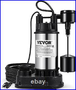 1.5 HP Submersible Cast Iron and Steel Sump Pump, 6000 GPH Submersible Water Pum