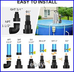 1.6HP Sump Pump Submersible Utility Water Pump 5500GPH Dirty Clean Water Removal