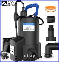 1 HP Automatic Submersible Sump Pump, 2800 GPH Water Pump Utility Pump for Poo