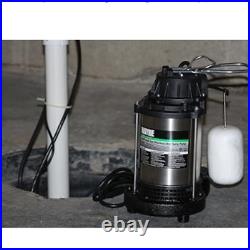 1 HP Submersible Cast Iron and Stainless Steel Sump Pump, 6,100 Gallons Per Hour