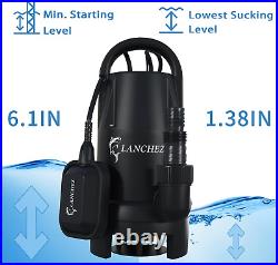 1 HP Submersible Sump Pump 4462GPH Clean & Dirty Water Transfer Pump with Float