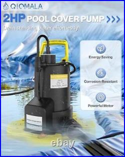 2 HP Automatic Pool Cover Pump, 5500GPH Sump Pump Submersible Water Pump for