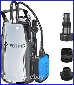 31Ft Water Pump with Float Switch, Submersible Utility Pump for Basement Swimmin