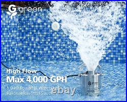 4000GPH High Flow for Fast Water Removal from Pool Basement Sump Pit Garden Pond