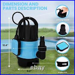 400W Submersible Sump Pump Clean Dirty Water Powerful Utility Pump Auto Float