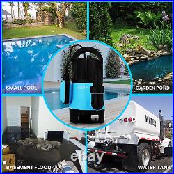 400W Submersible Sump Pump Clean Dirty Water Powerful Utility Pump Auto Float Sw