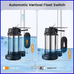 4400 GPH 3/4 HP Sump Pump for Basement Sump Pump Submersible Automatic S