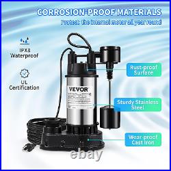 6000 GPH Submersible Water Pump with Integrated Vertical Float Switch, for Base