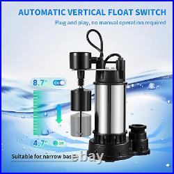 6000 GPH Submersible Water Pump with Integrated Vertical Float Switch, for Base