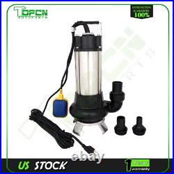 6340GPH 1.5HP Sump Pump Industrial Sewage Cutter Grinder Cast iron Submersible