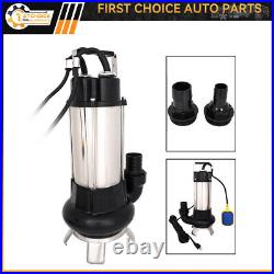 6340GPH 1.5HP Sump Pump Industrial Sewage Cutter Grinder Cast iron Submersible