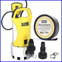 6699 1.5HP Sump Pump Submersible Water Pump with 25FT x 1-1/2 Backwash Hose