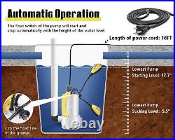 6699 1.5HP Sump Pump Submersible Water Pump with 25FT x 1-1/2 Backwash Hose