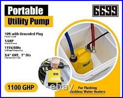 6699 Tankless Water Heater Flushing Kit Includes 1/6HP Submersible Sump Pump