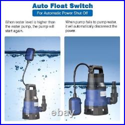 750W Submersible Clean Dirty Water Sump Pump, Great for Outside Swimming Pools